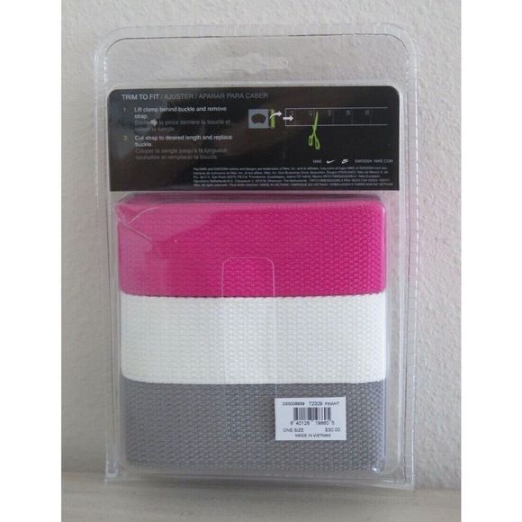 Nike DS5006959 Mens Sz O/S Up To 42" Pink/White/Gray Web Pack Dust Belt (3 Pack) - Picture 2 of 5
